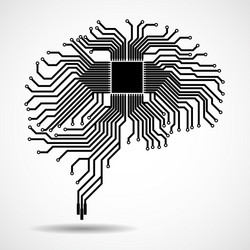 Abstract technological brain cpu vector