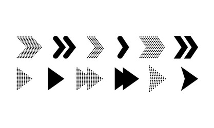 arrow icons set or button in modern simple vector image