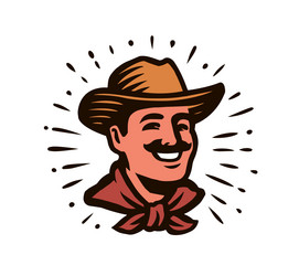 farmer emblem farm and agriculture theme Vector Image