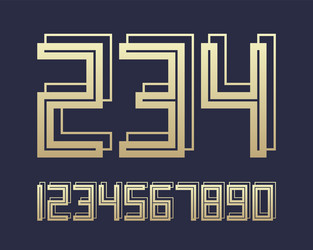 geometric font 3d effect design numbers space vector image