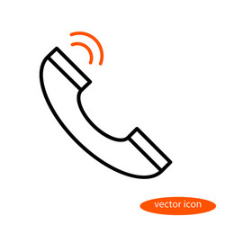 linear image of telephone handset vector