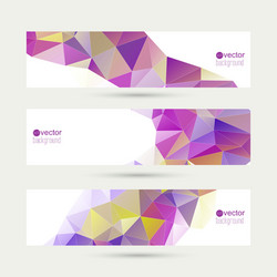 Set of banners with triangles and polygon mesh vector