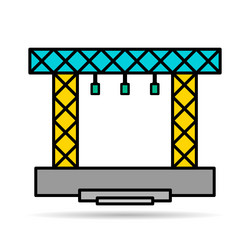 stage scene constructions shadow icon web frame vector image