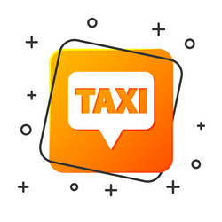 white map pointer with taxi icon isolated on vector image