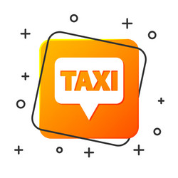 white map pointer with taxi icon isolated on vector