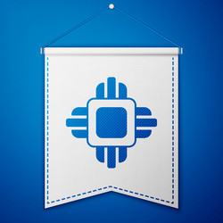 blue computer processor with microcircuits cpu vector image