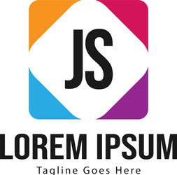 initial js logo template with modern frame vector image