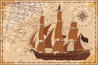 Ship at sea Royalty Free Vector Image - VectorStock