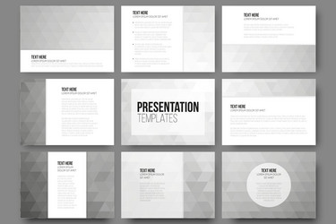 set of 9 templates for presentation slides vector image