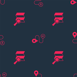 set search location and route on seamless pattern vector image