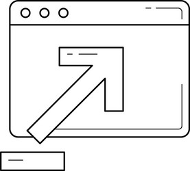 browser window with upload sign line icon vector image
