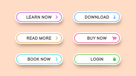 Multicolored buttons for web design vector