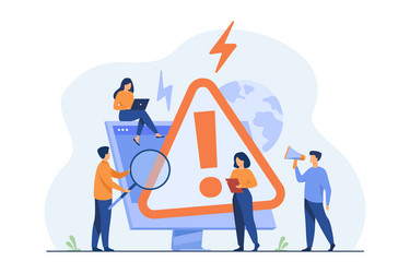tiny people examining operating system error vector image