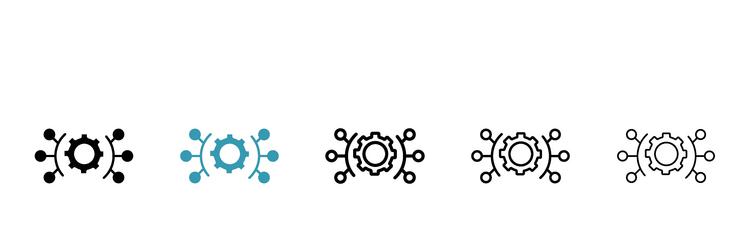 Useful functions icon set cogwheel Royalty Free Vector Image