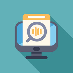 computer showing voice search engine optimization vector image