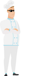 confident chef cook in sunglasses vector