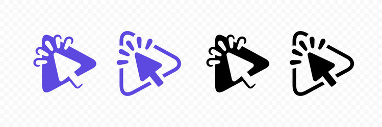 cursor clicks on play button design vector image