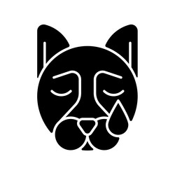 Pet depression black glyph icon Royalty Free Vector Image