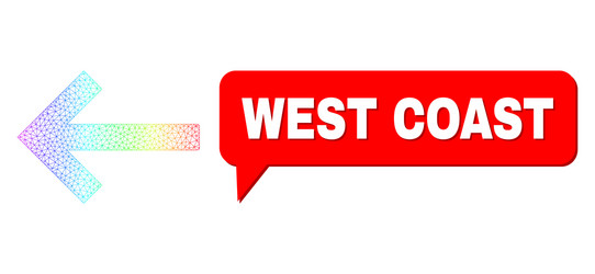 rainbow mesh gradient left arrow icon and west vector image
