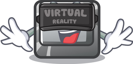 Virtual reality button j on a computer character vector