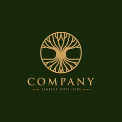 Abstract linear tree logo icon design Royalty Free Vector