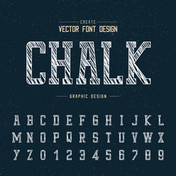 chalk font and alphabet typeface number vector image