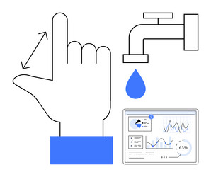 efficient water use and data analysis with smart vector image