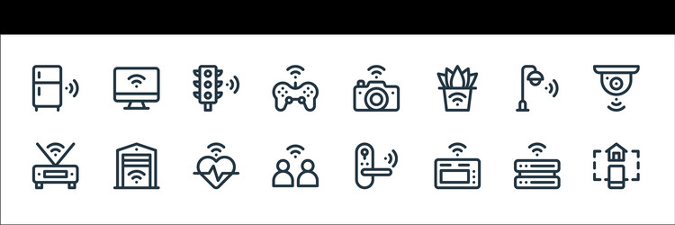 internet things line icons linear set quality vector image