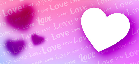 Love text pattern with empty heart vector