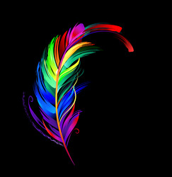 Rainbow feather Royalty Free Vector Image - VectorStock