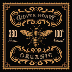 Retro Honey Label - Vintage Style Vector Image