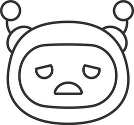 sad robot emoji linear icon vector image
