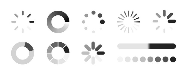 a set of loading icons collection vector