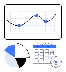 business analytics tools with graphs charts vector image