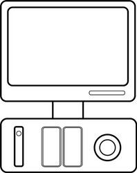 desktop computer icon image vector image