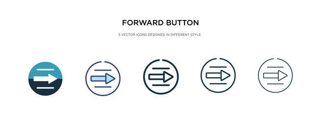 forward button icon in different style two vector image