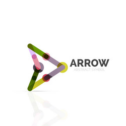 Linear arrow abstract logo connected multicolored vector