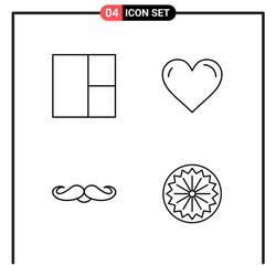 set 4 line style icons for web and mobile vector image