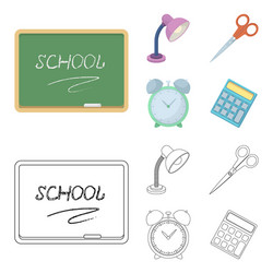 table lamp scissors alarm clock calculator vector image