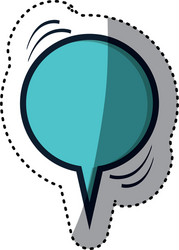 blue sticker circular shape dialog box vector image