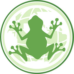 Cheerful Frog Cartoon Logo Vector Image