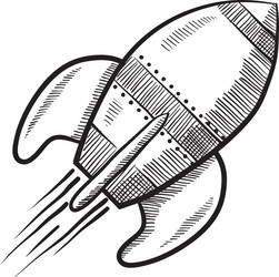 doodle rocket vector