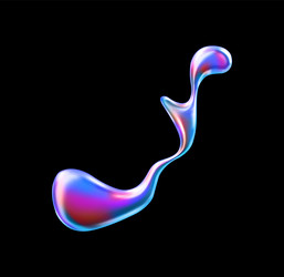 dynamic 3d shape with holographic rainbow gradient vector image