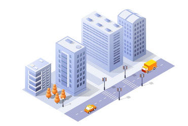 isometric 3d module block district part vector image