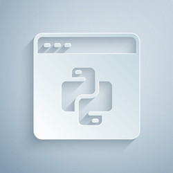 paper cut python programming language icon vector image