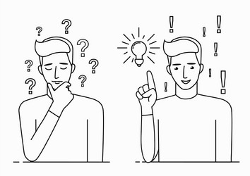 problem solving concept a man thinks about vector image