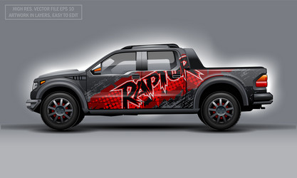 Abstract Raptor SUV Wrap Template Vector Image