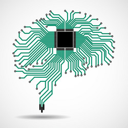 abstract technological brain cpu vector image