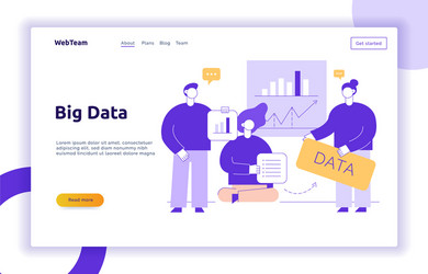 big data web page banner concept design vector image