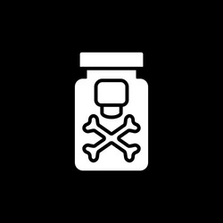 Drug line icon isolated on black background vector